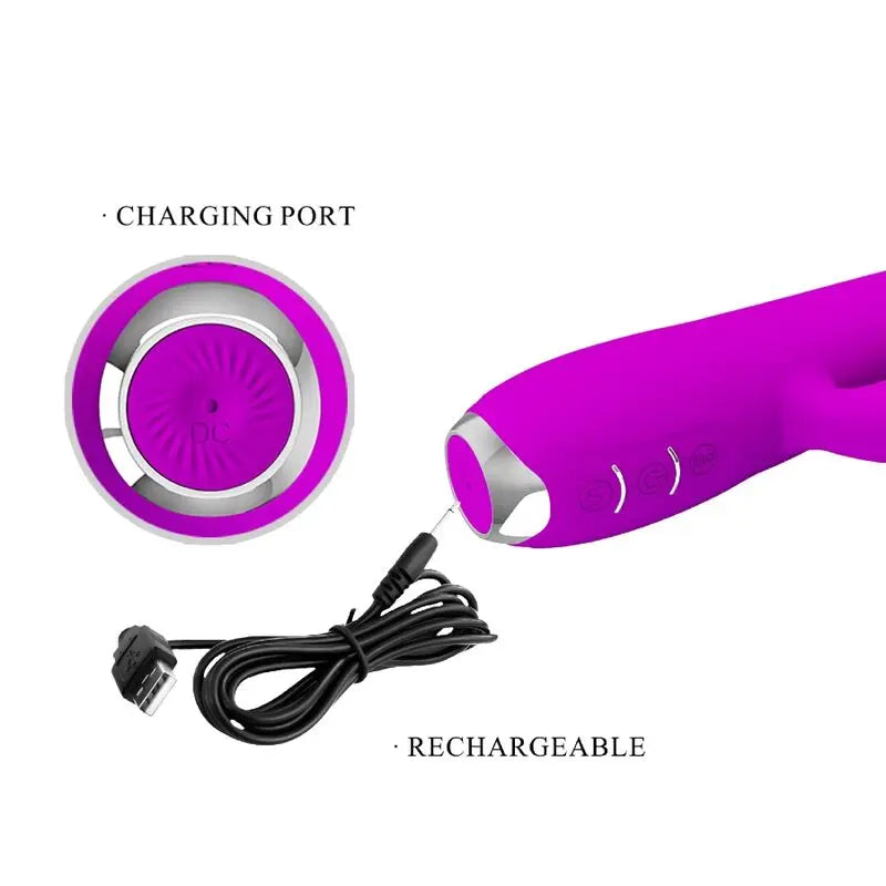 Pretty Love – Vibromasseur Rabbit à Ondes Pulsées Rechargeable Violet