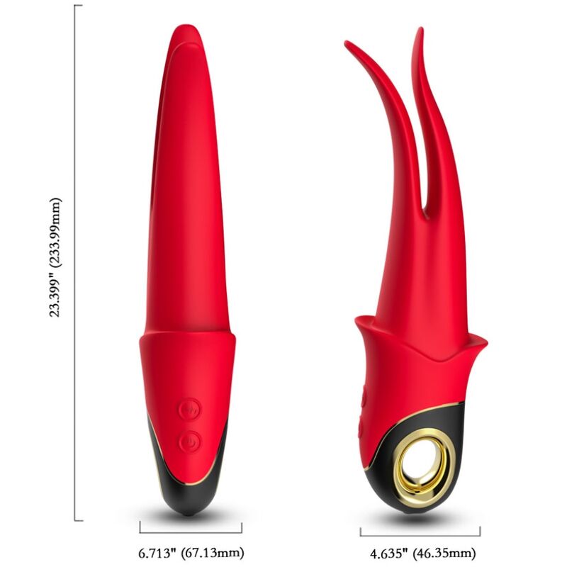 Stimulateur Clitoridien Shadow Double Tête Rouge - Armony