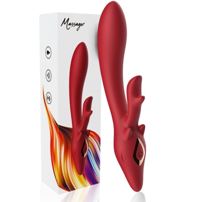 Vibromasseur Rabbit ELK Courbé Rouge - Armony