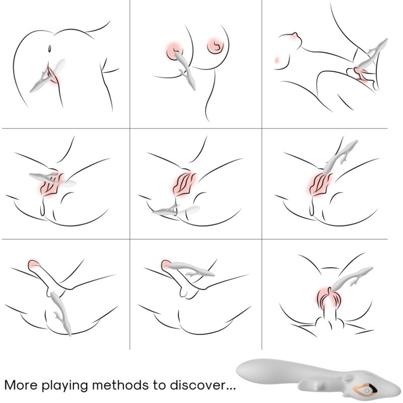 Vibromasseur Rabbit ELK Courbé Rouge - Armony