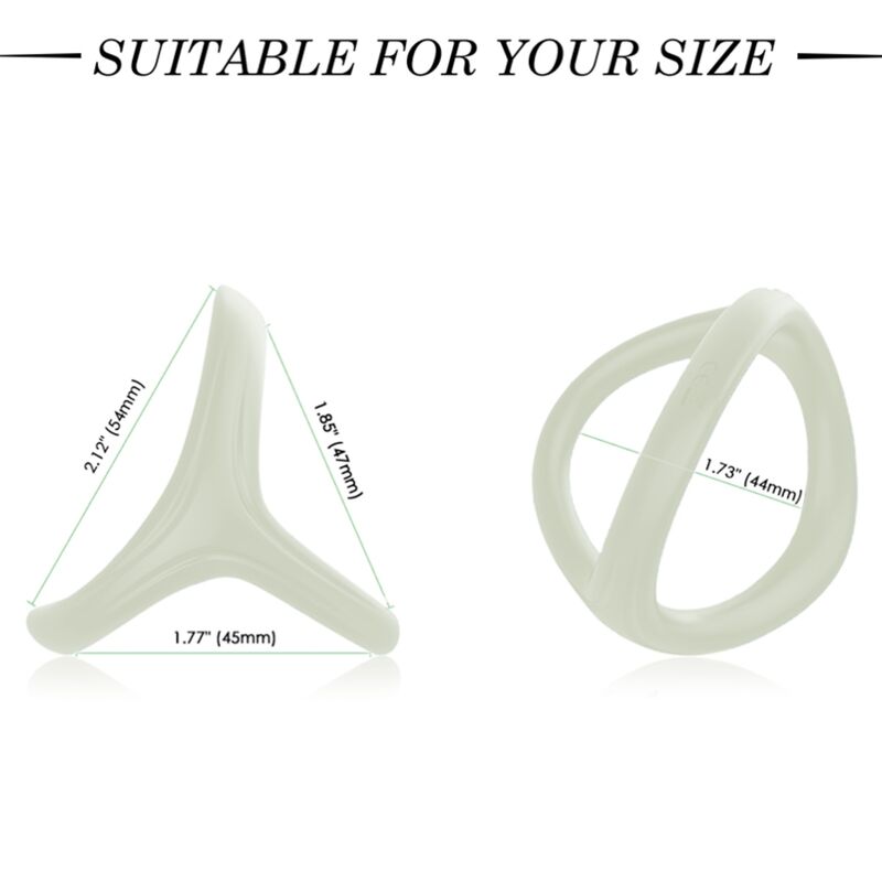 Anneau Pénien Triple Trésor Lumineux Silicone - Armony