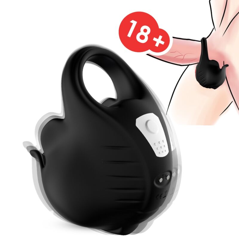 Anneau Pénien Vibrant Télécommandé Noir - Armony