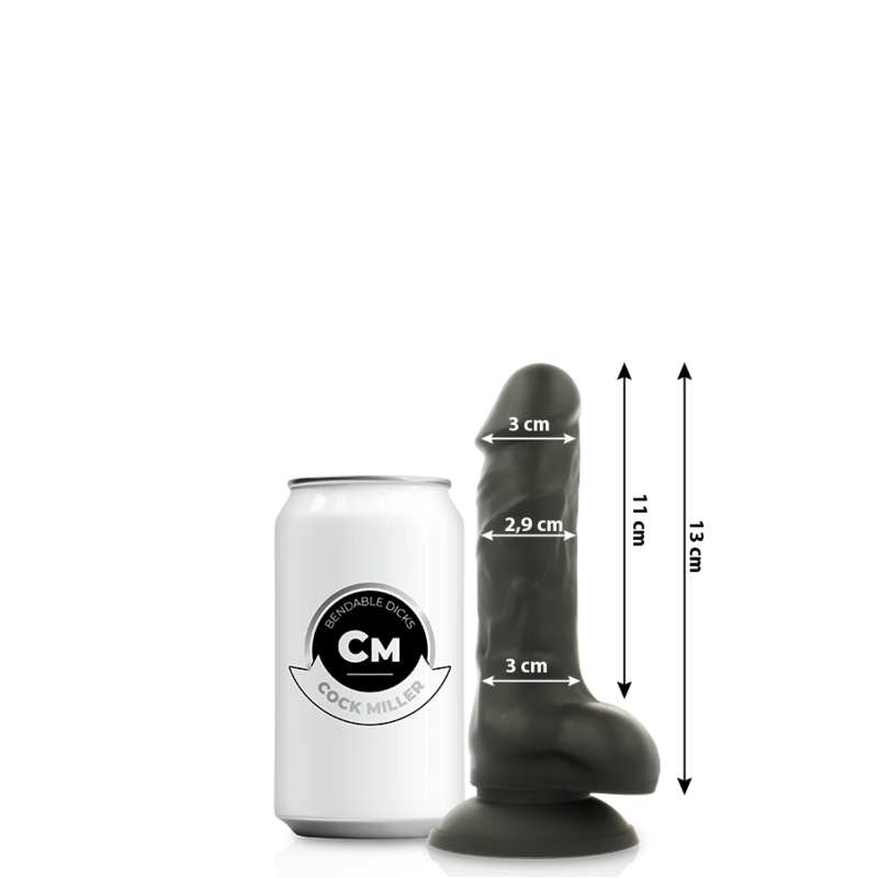 Gode Articulable Cock Miller Double Densité Noir 13cm - CockMiller