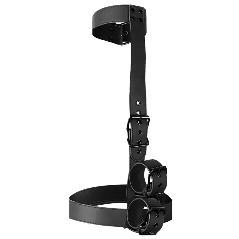 Harnais Bondage Corps Cou Poignets Cuir Végétalien - Fetish Sub - FETISH SUBMISSIVE BONDAGE