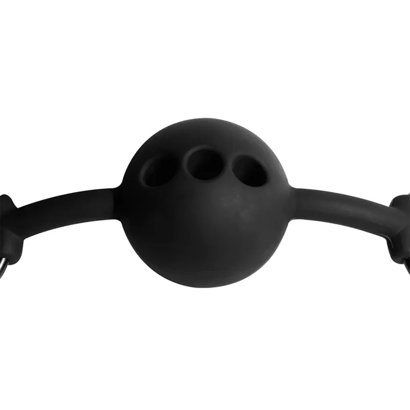 Bâillon Boule Silicone Respirant Noir - Fetish Submissive - FETISH SUBMISSIVE BONDAGE