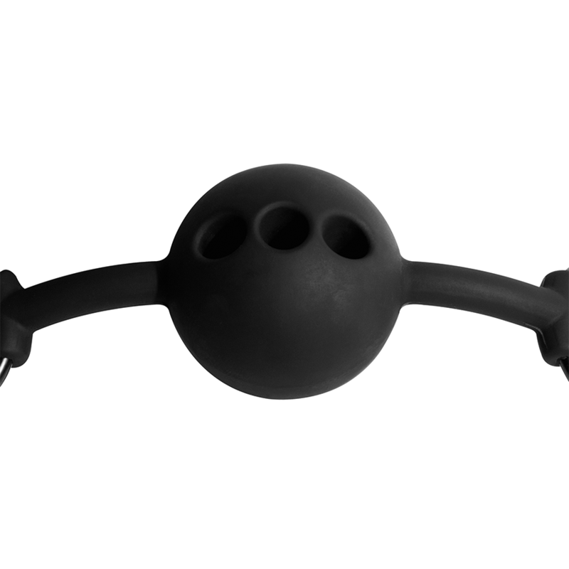 Bâillon Boule Silicone Respirant Noir - Fetish Submissive - FETISH SUBMISSIVE BONDAGE