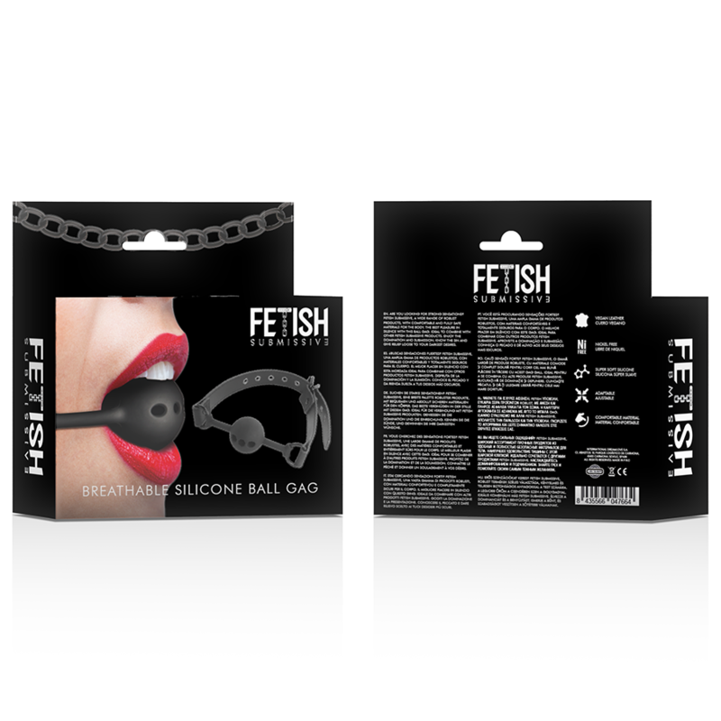 Bâillon Boule Silicone Respirant Noir - Fetish Submissive - FETISH SUBMISSIVE BONDAGE