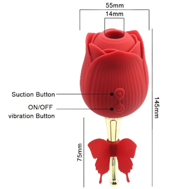 Stimulateur Clitoridien Butterfly Flower Rouge - Armony