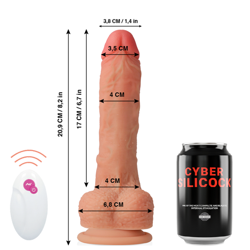Gode Réaliste Vibrant Mr Rick Télécommandé 20.9cm - Cyber