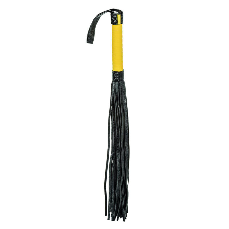Martinet Cuir Végan Boundless Noir Poignée Jaune - CalExotics