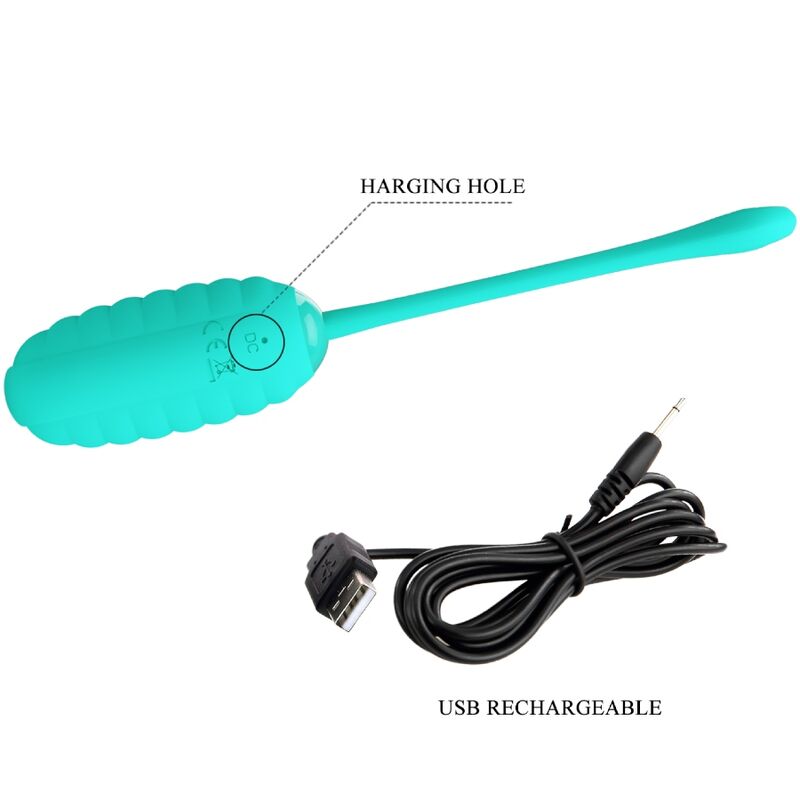 Oeuf Vibrant Rechargeable Silicone Bleu - Pretty Love