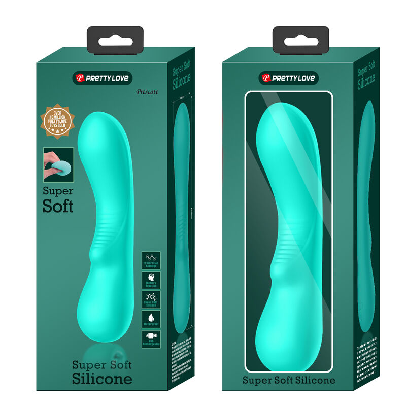 Vibrateur Rechargeable Prescott Vert Aqua - Pretty Love