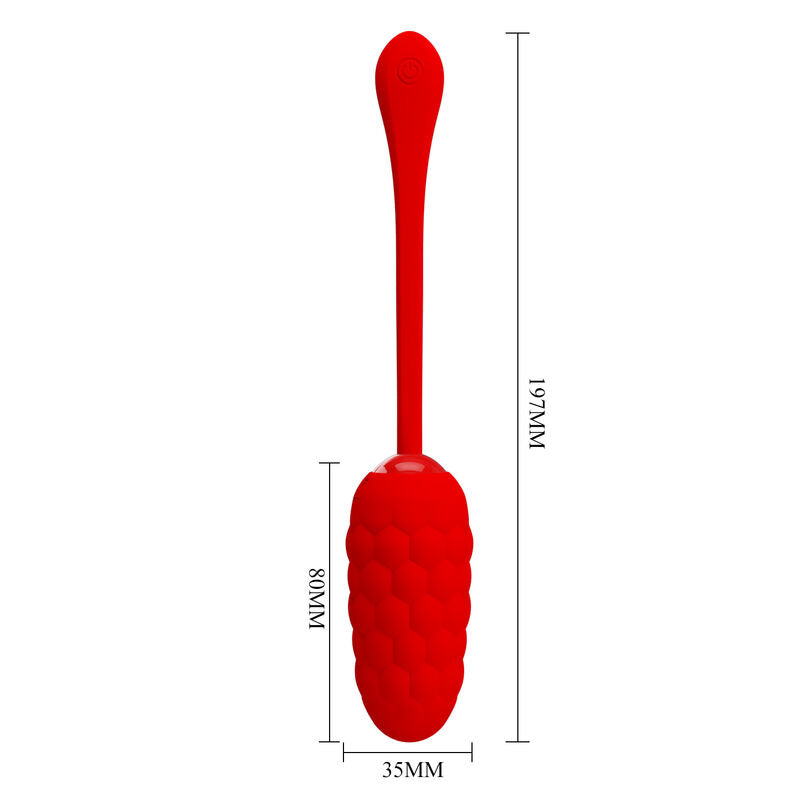 Œuf Vibrant Pretty Love Texturé Rechargeable Rouge - Pretty Love