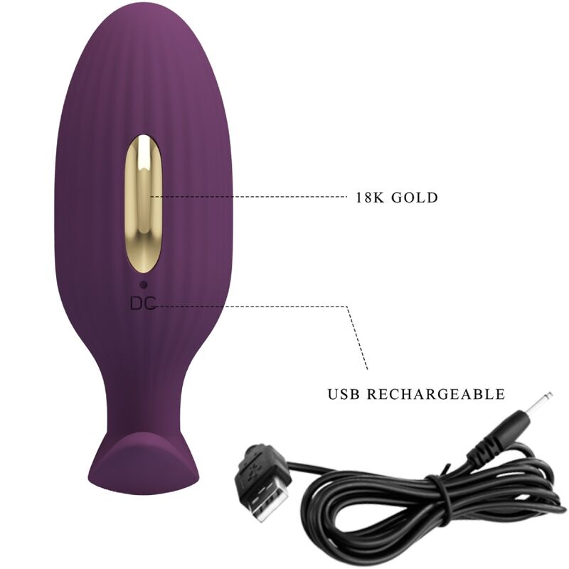 Pretty Love - Plug Anal Connecté et Vibrant avec Application / Violet