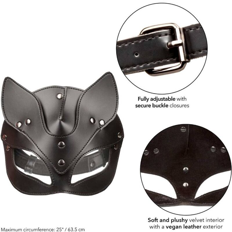 Masque Chat Euphoria Cuir Végétalien - CalExotics