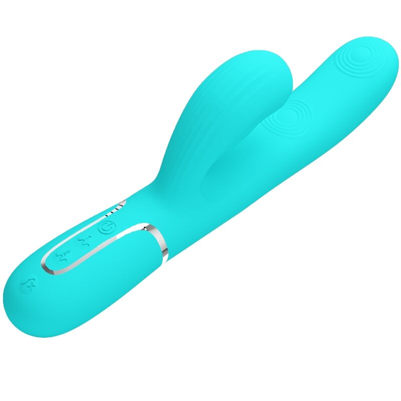 Vibromasseur Rabbit Pretty Love Point G et Clitoris Bleu