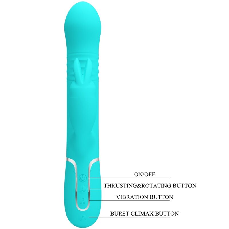 Pretty Love – Vibromasseur Rabbit Coale Multifonction 4 en 1 Bleu