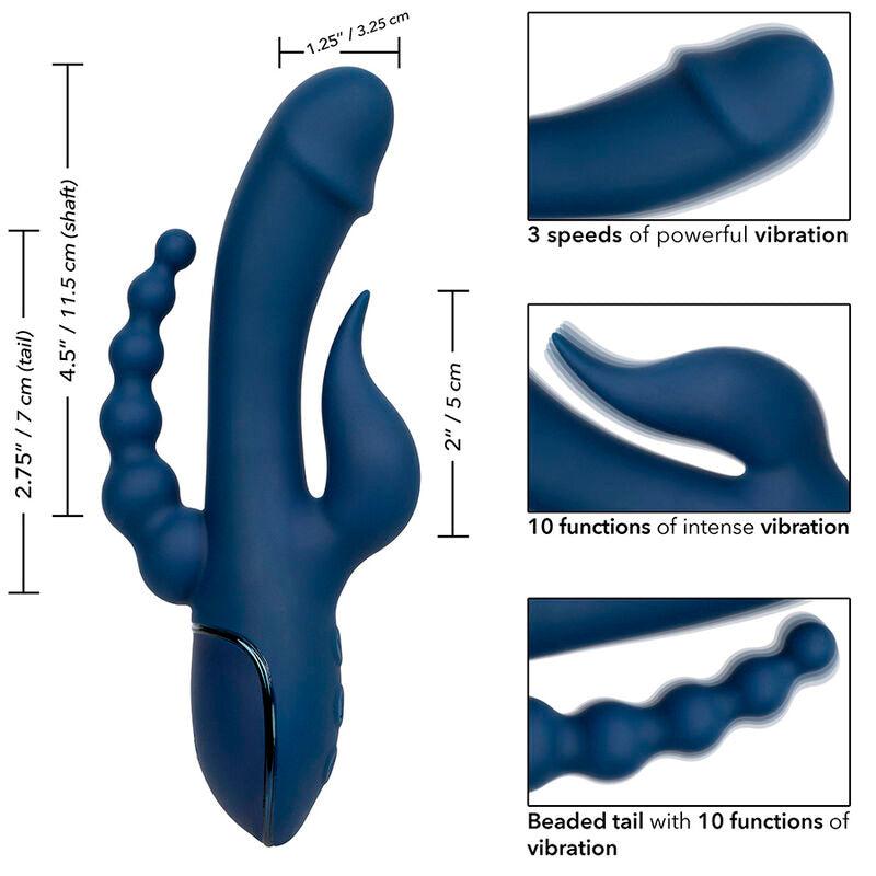Vibromasseur Triple Orgasme III Bleu - CalExotics