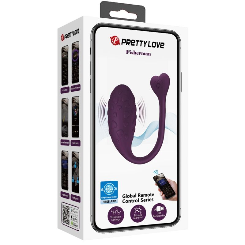 Oeuf Vibrant Fisherman Connecté Lila - Pretty Love