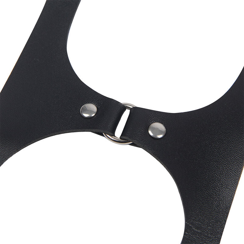 Harnais Complet Cuir Noir avec Boucles Taille Unique - Subblime - SUBBLIME FETISH