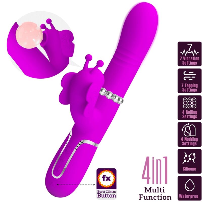 Vibromasseur Rabbit Pretty Love Papillon Fuchsia - Pretty Love