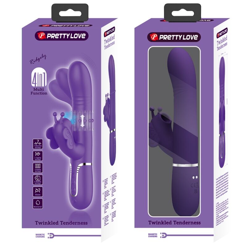 Pretty Love – Stimulateur Rabbit Papillon Multifonction 4 en 1 Violet