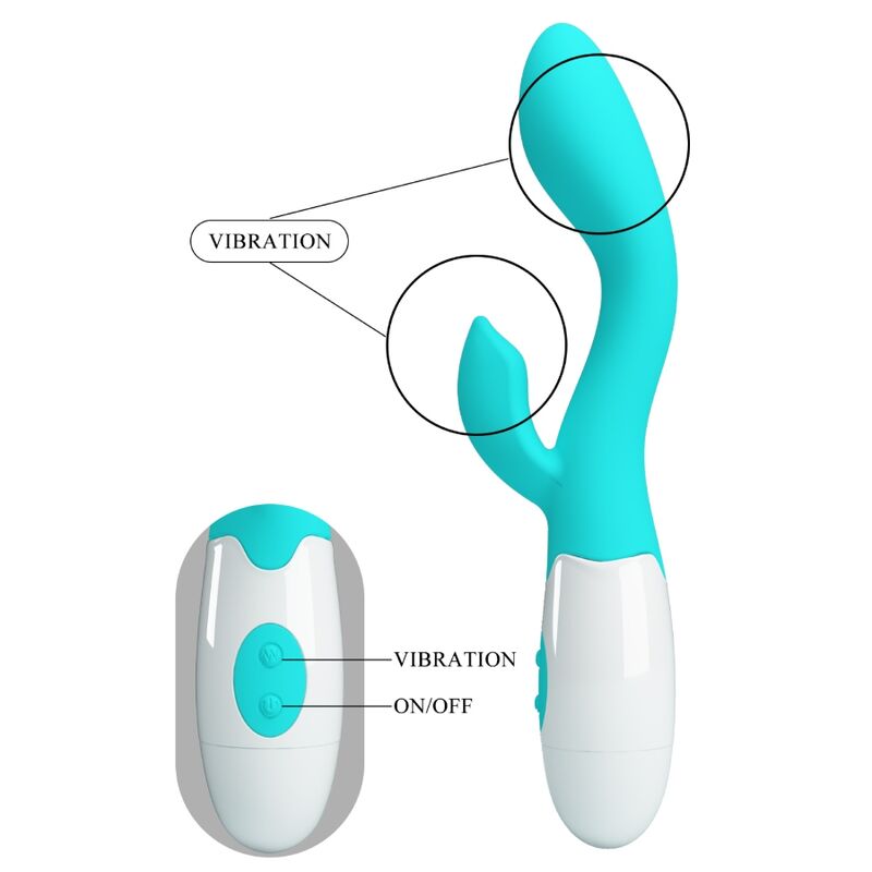 Vibromasseur Double Stimulation Brighty G-Spot Vert Aqua - Pretty Love - PRETTY LOVE FLIRTATION