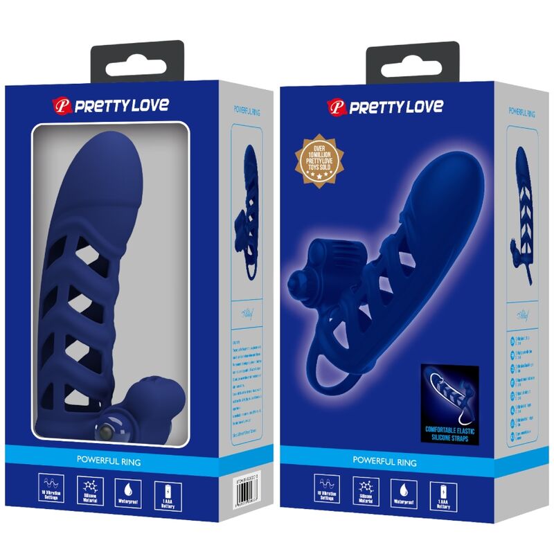 Gaine Pénis Vibrante Pretty Love Silicone Bleu - Pretty Love