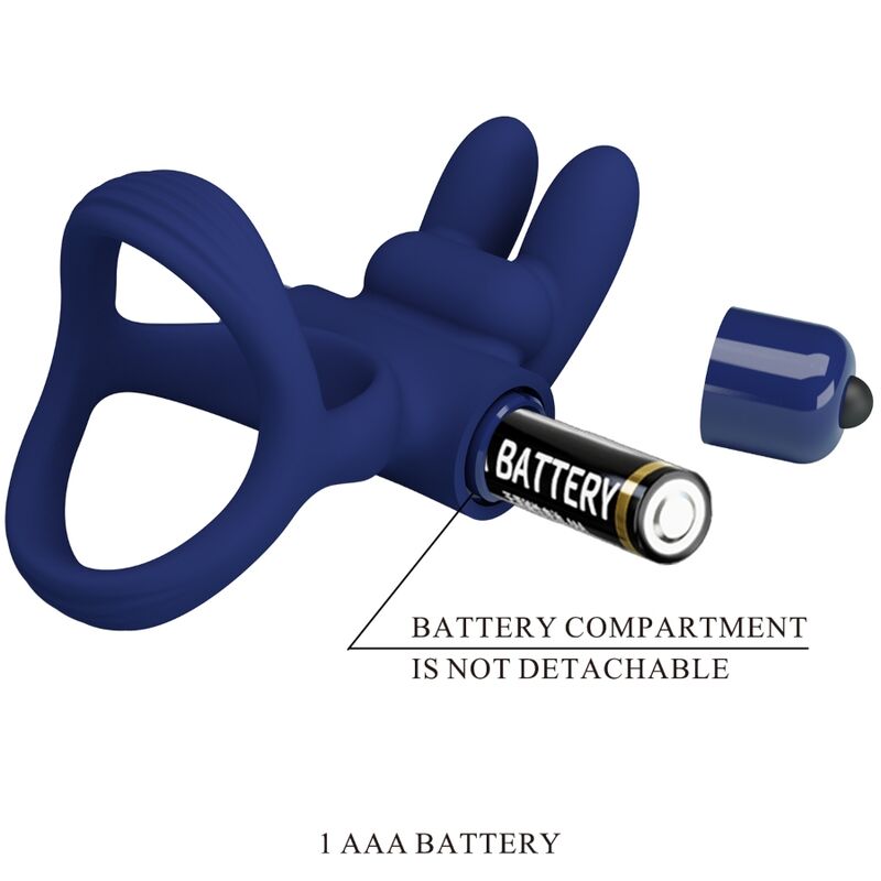 Anneau Pénien Vibrant Francisco Double Lapin Bleu - Pretty Love