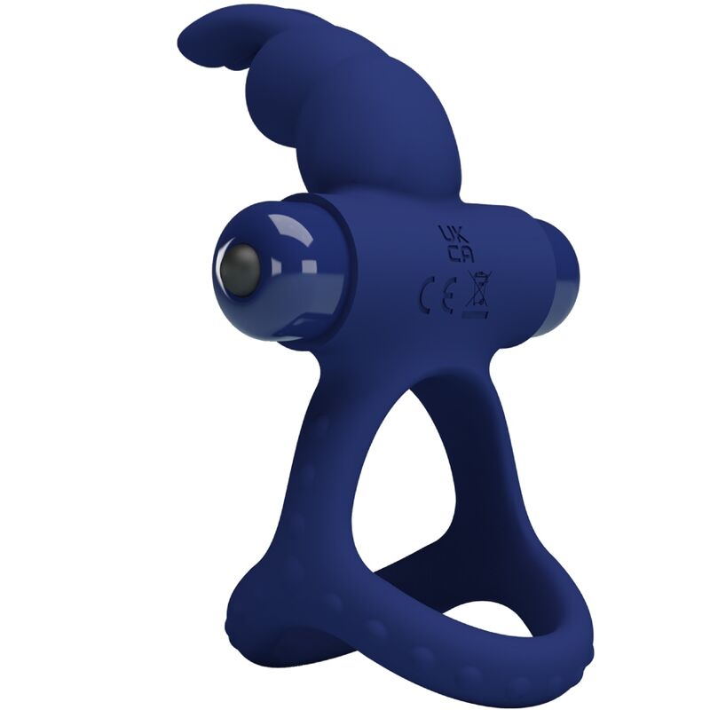 Anneau Pénien Double Vibrant Luchito Lapin Bleu - Pretty Love