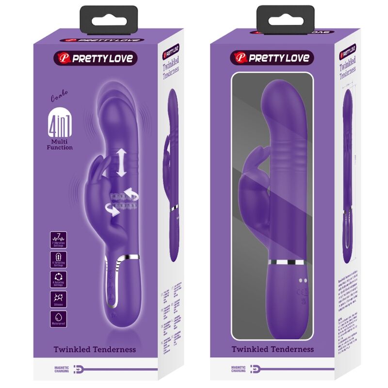 Vibromasseur Rabbit Coale 4 en 1 Violet - Pretty Love
