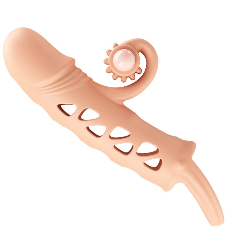 Romance - Gaine Pénis Vibrant avec anneau Beige