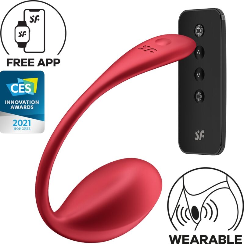 Œuf Vibrant Connecté Shiny Petal Rouge - Satisfyer
