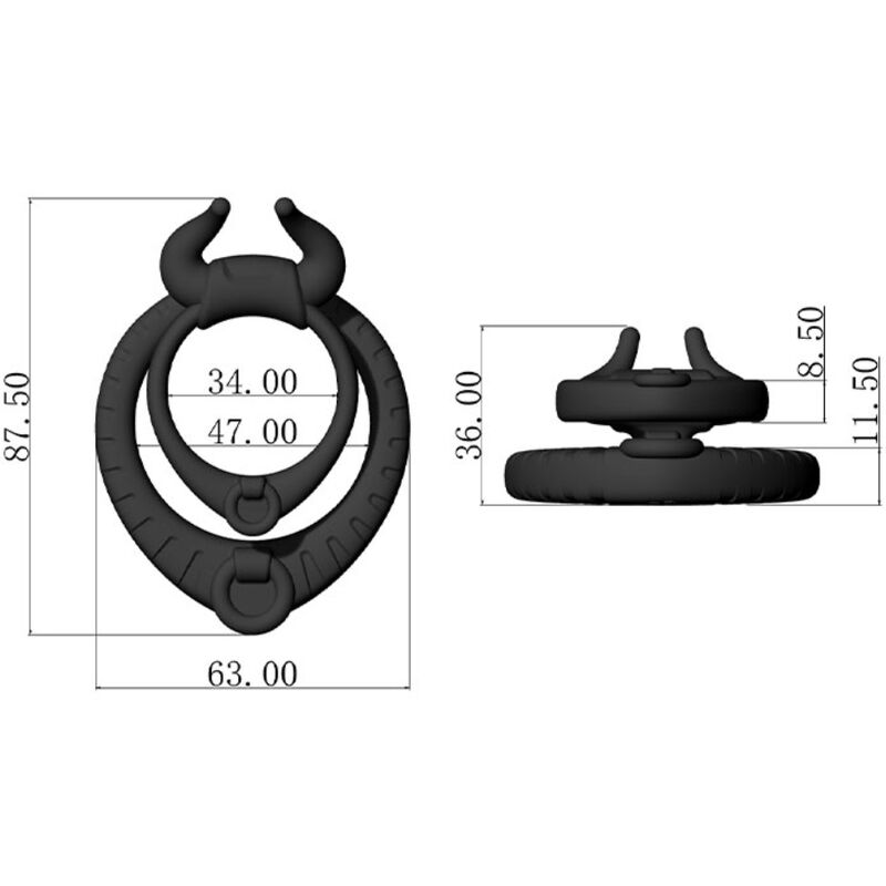 Anneau Vibrant Bull's Pasion Noir - Armony - Armony