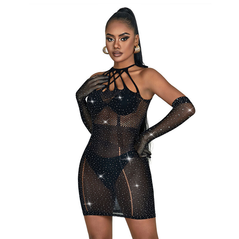 Robe réseille avec strass noir taille unique - Subblime - SUBBLIME DRESSES