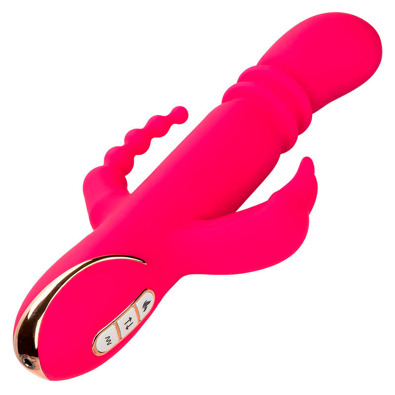 Vibromasseur Rabbit Jack Fantasy Triple Chauffant Rose - Calexotics