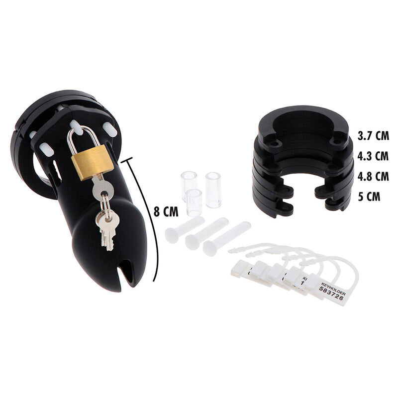 Hidden Desire - Cage de chasteté pour homme en silicone noire - Taille L