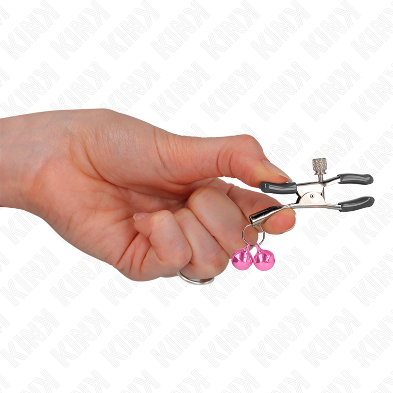 KINK – Pince à Seins réglables avec clochette Rose