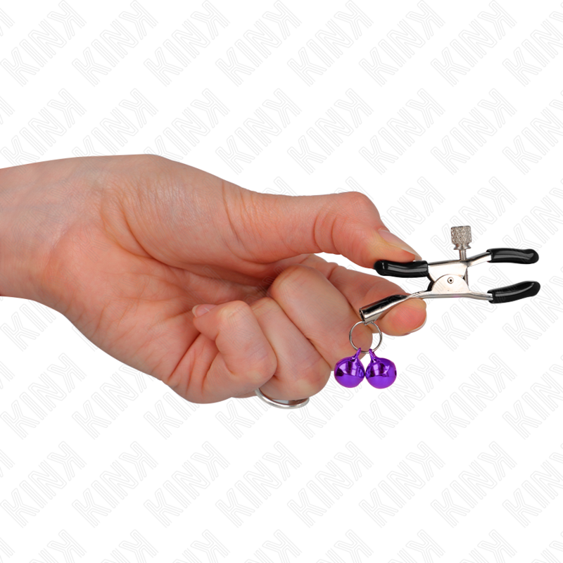 KINK – Pinces à tétons réglables avec clochette violette