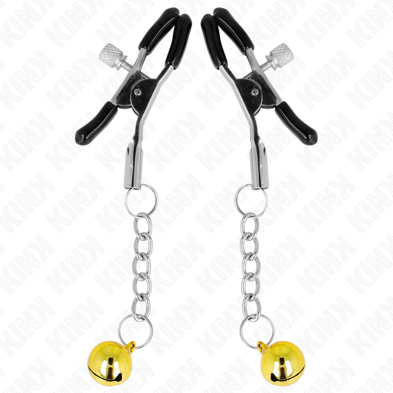 Pinces Tétons Pendentif Jingle Bell Or 6cm - Kink