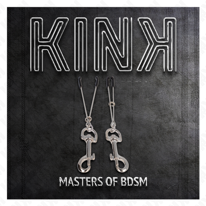 KINK – Pince à Tétons avec crochet mousqueton en argent