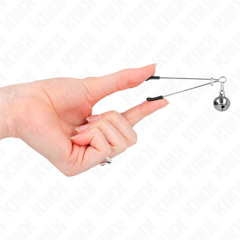 Pinces Tétons Clochette Argentées 7cm - Kink - KINK NIPPLE GRIP