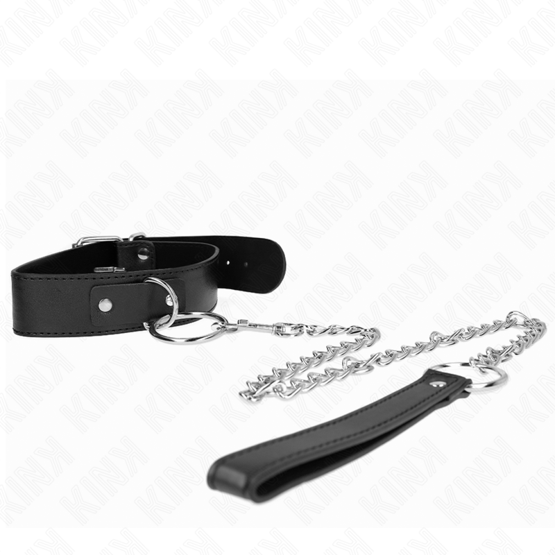 Collier BDSM Basic avec Laisse Modèle 4 Réglable 36-43cm - KINK - KINK COLLAR & GAG