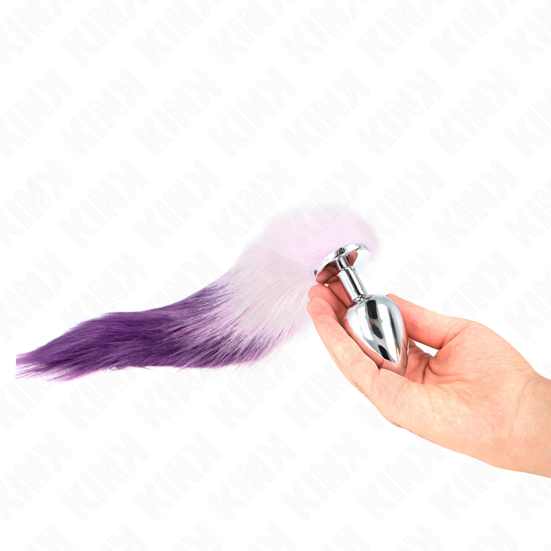 Plug Anal Queue de Renard Synthétique Violet 40 cm Taille S - KINK