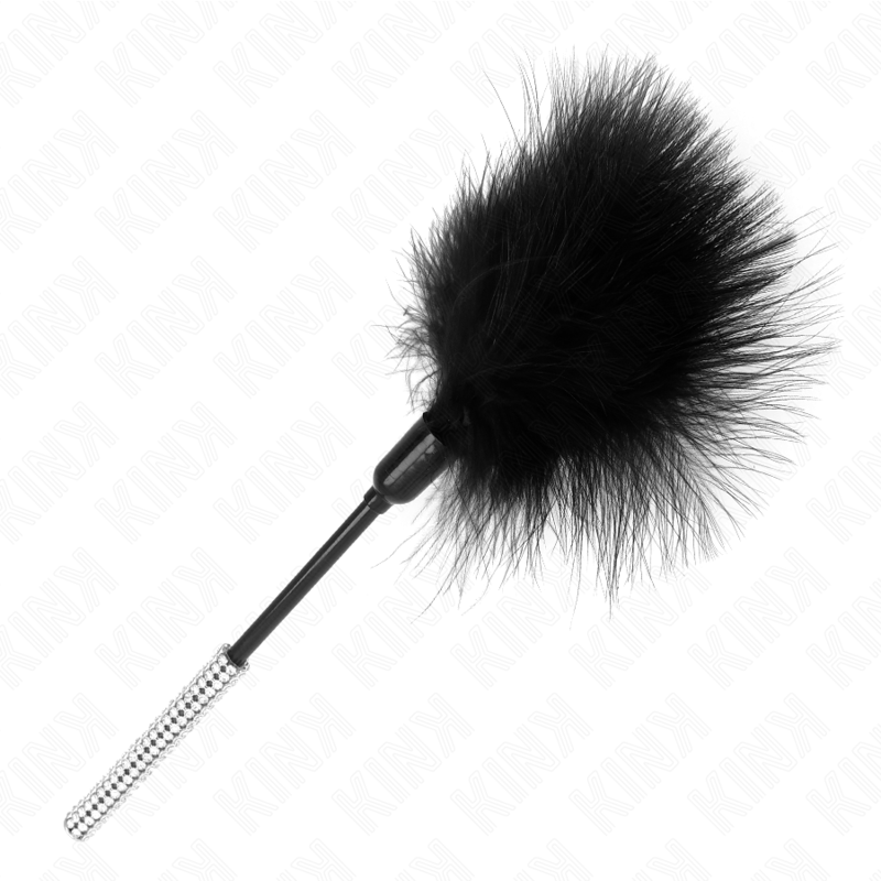 Plumeau Érotique Plumes Chatouilles Manche Strass 27cm - Kink - KINK IMPACT & TOUCH