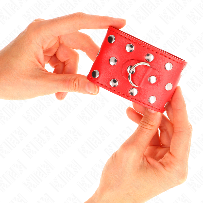 Menottes Poignets Rivets Rouge Ajustable 19-24cm - KINK - KINK WRIST RESTRAINT