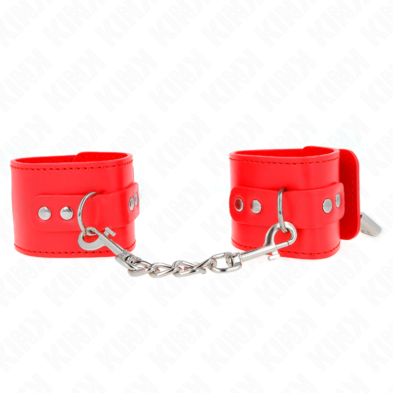 Menottes Cuir KINK Rouge Ajustable 16-23cm - KINK - KINK WRIST RESTRAINT