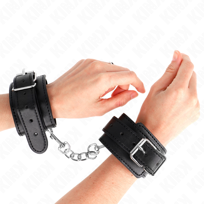 Menottes BDSM Appui-Poignets Fins Noir Réglable - KINK - KINK WRIST RESTRAINT