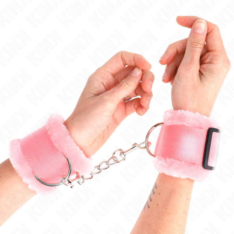 Menottes BDSM Appui-Poignets Fourrure Rose - KINK - KINK WRIST RESTRAINT