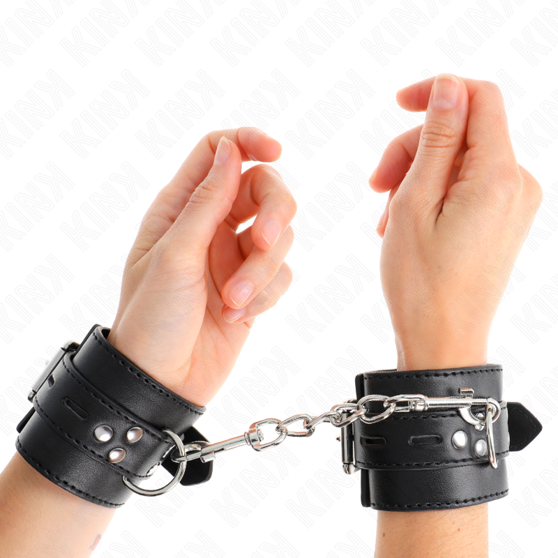 Manchettes BDSM Appui-Poignets Noir Réglable 17-28cm - KINK - KINK WRIST RESTRAINT
